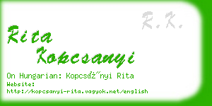 rita kopcsanyi business card